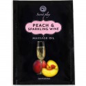 ÓLEO DE MASSAGEM DE PÊSSEGO E CHAMPANHE DOSE ÚNICA