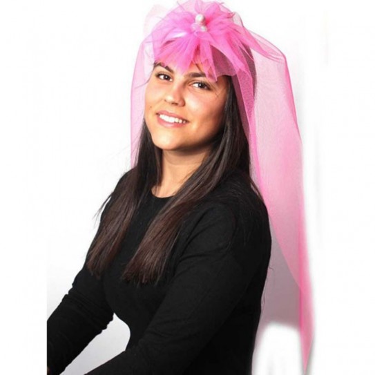 VÉU DE NOIVA TULE ROSA