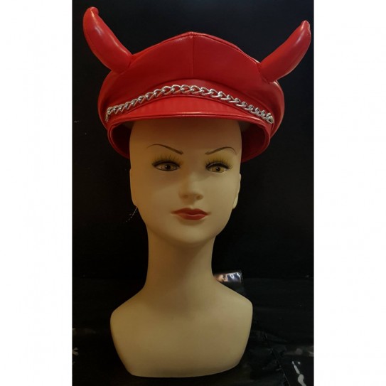 CHAPEU C/ CORNOS VERMELHO