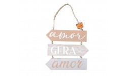 PLACA COM FRASE AMOR GERA AMOR