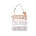 PLACA COM FRASE AMOR GERA AMOR