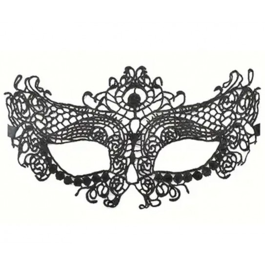 MASCARA EM RENDA PRETA - D