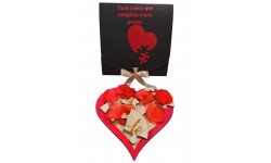 CAIXA - PUZZLE NAMORADOS C/ PETALAS ROSAS