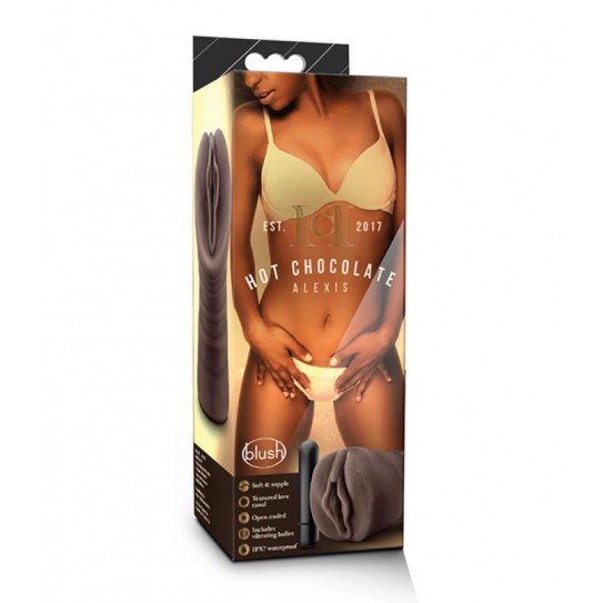 MASTURBADOR REALISTA C/ BALA VIBRATÓRIA HOT CHOCOLATE ALEXIS CASTANHO