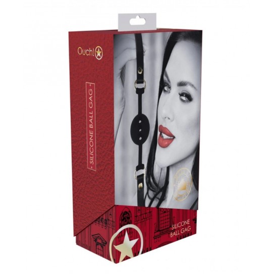MILAN COLLECTION - SILICONE BOLA GAG - PRETO/VERMELHO