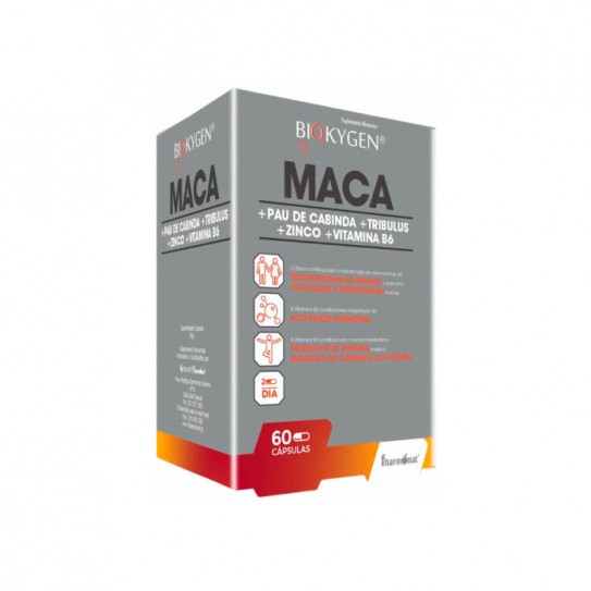 BIOKYGEN MACA + PAU DE CABINDA + TRIBULUS + ZINCO + VITAMINA B6 - FHARMONAT