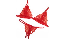 CONJUNTO DE CUECA ABERTA COM SOUTIEN - S