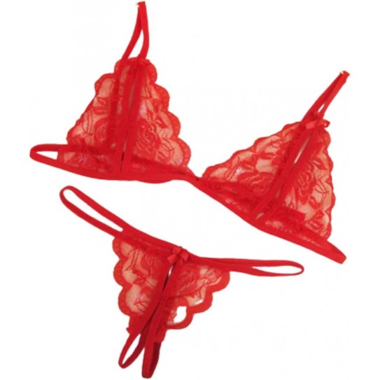 CONJUNTO DE CUECA ABERTA COM SOUTIEN - S