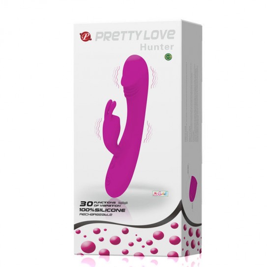 PRETTY LOVE - HUNTER VIBRADOR CON RABBIT 30 MODOS