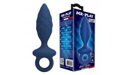 MR PLAY - PLUG ANAL TEXTURIZADO AZUL L