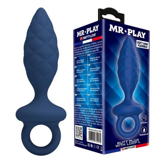 MR PLAY - PLUG ANAL TEXTURIZADO AZUL L