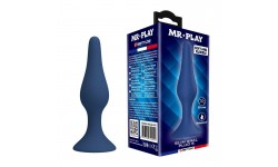 MR PLAY - PLUG ANAL SILICONE AZUL SLIM S