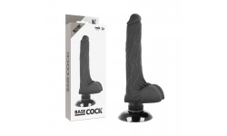 BASECOCK - VIBRADOR REALISTICO PRETO 18.5CM
