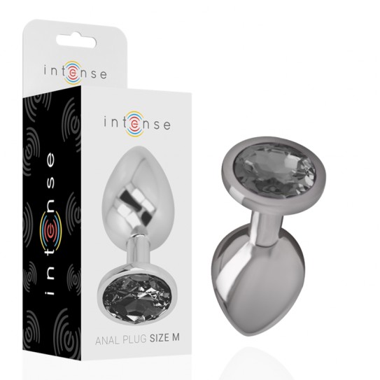 INTENSE - PLUG  DE METAL CRISTAL PRETO M