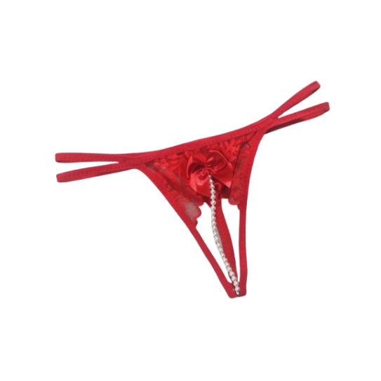 TANGA DE PEROLAS VERMELHA M