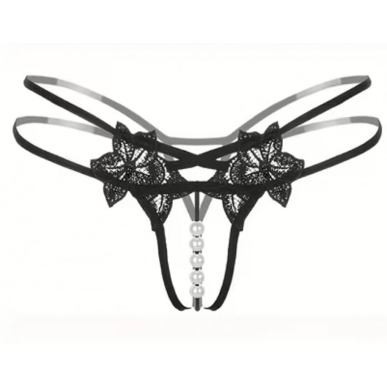 TANGA DE PEROLAS PRETO (E) - M