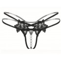 TANGA DE PEROLAS PRETO (E) - M